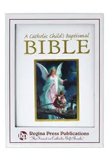 Regina Press Catholic Child's Baptismal Bible (Guardian Angel) - White Hardcover
