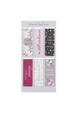 Christian Art Gifts Magnetic Pagemarker Set - Pink Roses (Set of 6)