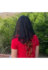 Oremus Mercy St. Teresa of Avila Chapel Veil  Black (52" X 20")