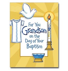 Altar + Home For You Grandson On The Day of Your Baptism Greeting Card