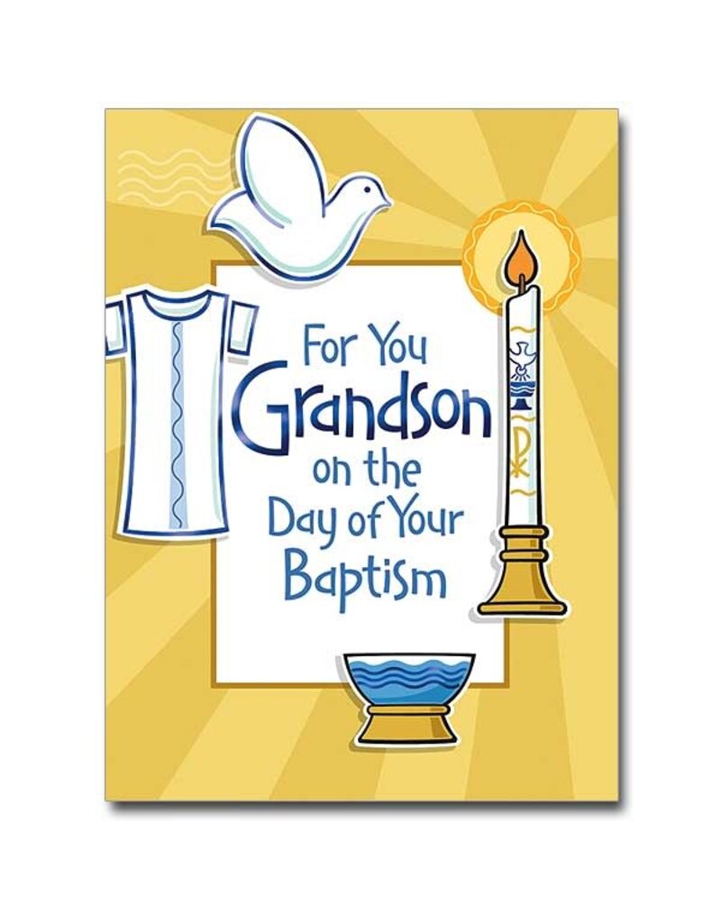 Altar + Home For You Grandson On The Day of Your Baptism Greeting Card