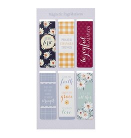 Christian Art Gifts (Set Of 6) Magnetic Pagemarker Set - Daisies