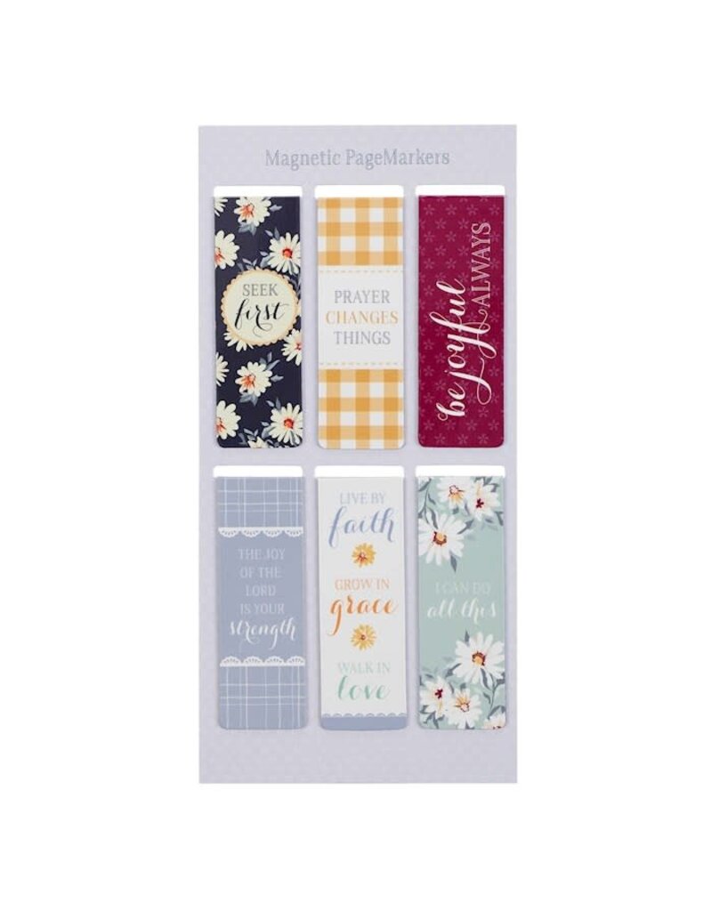 Christian Art Gifts (Set Of 6) Magnetic Pagemarker Set - Daisies