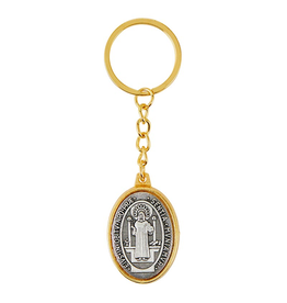 Everyday Grace Gold Saint Benedict Keychain