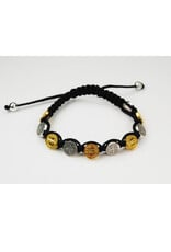 McVan Black Cord with Gold and Silver St. Benedict Medals Bracelet