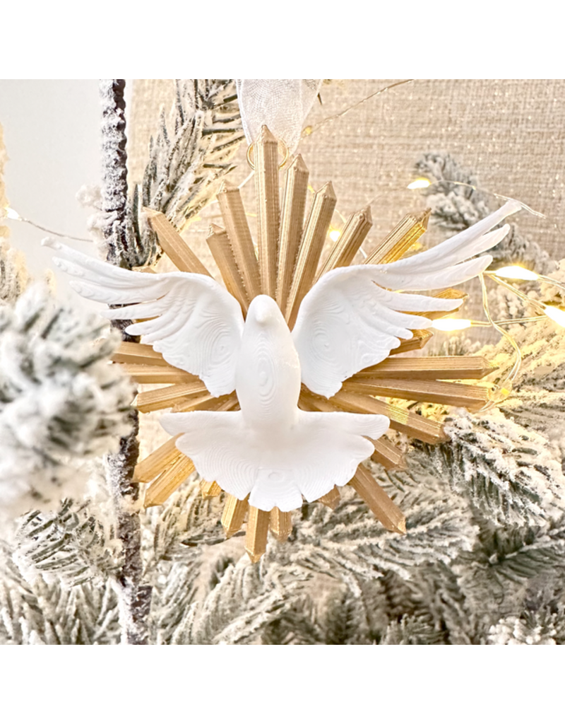 Be Still Prayer Space 3D Printed Holy Spirit Dove Ornament - Large