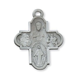 McVan Pewter 4 Way Medal Cross Necklace