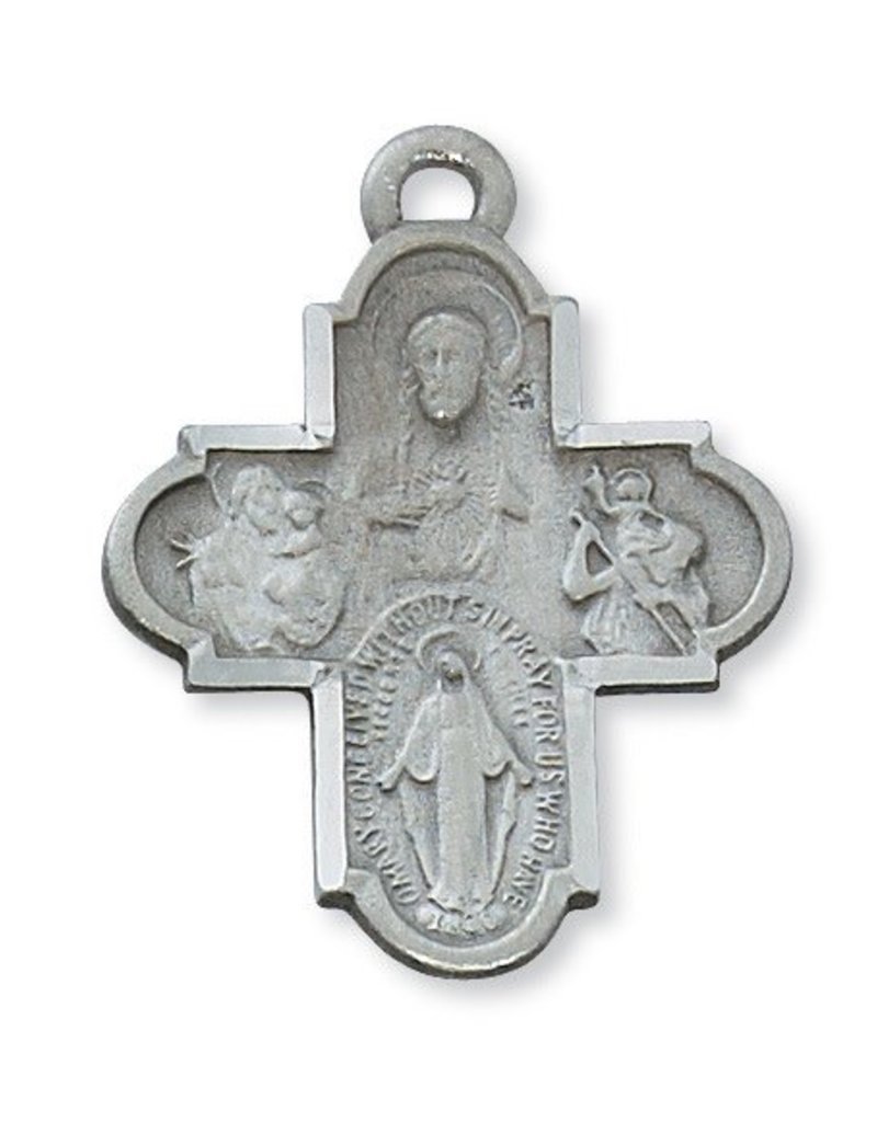 McVan Pewter 4 Way Medal Cross Necklace