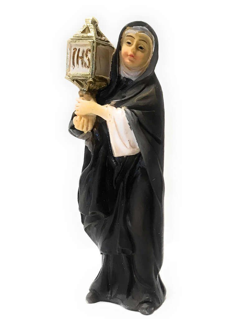 WJ Hirten 4" Statue with Prayer Card St. Clare