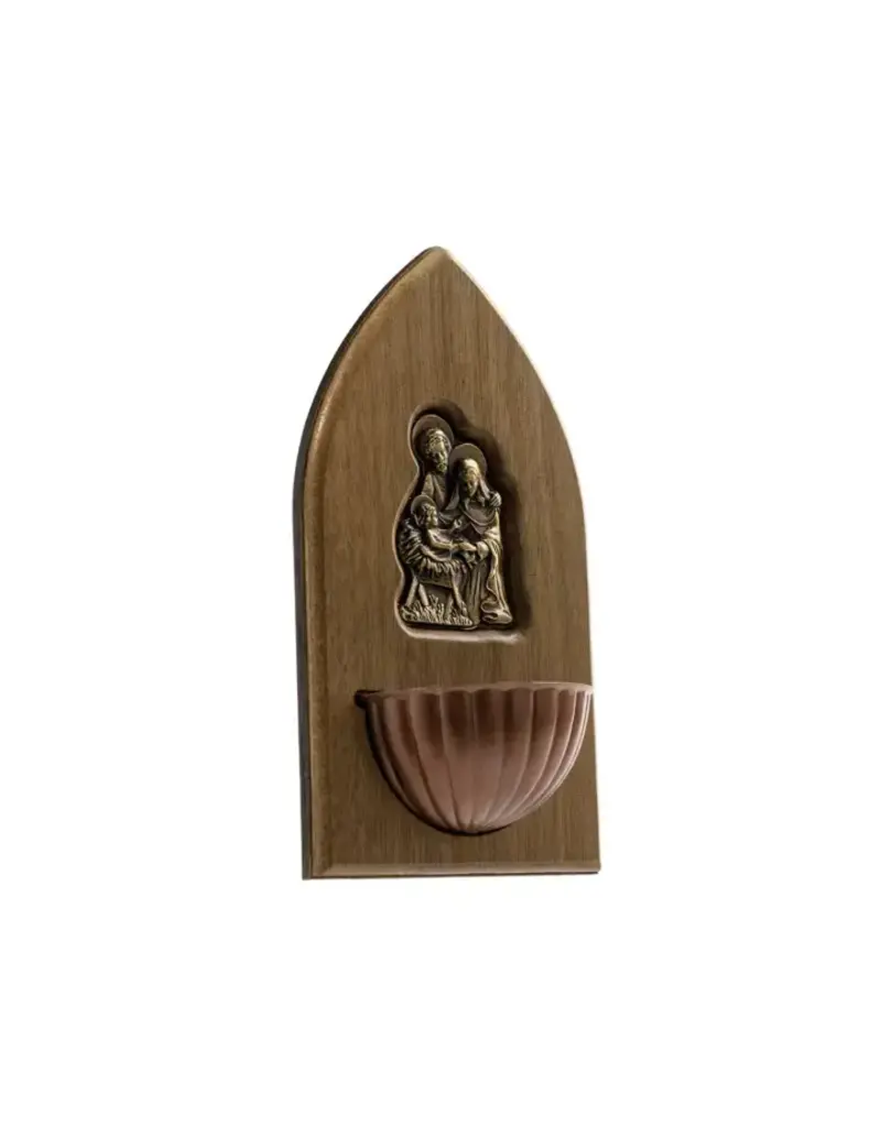Oremus Mercy Holy Family Water Font Wood