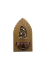 Oremus Mercy Holy Family Water Font Wood