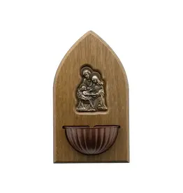 Oremus Mercy Holy Family Water Font Wood