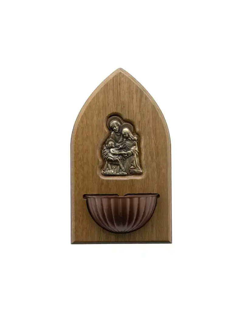 Oremus Mercy Holy Family Water Font Wood