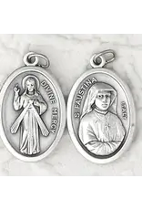 Lumen Mundi St. Faustina / Divine Mercy 1" Oxidized Medal