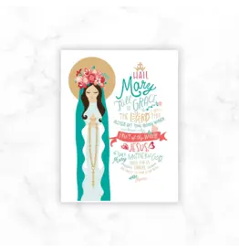 Be Still Prayer Space 11" x 14" White Frame Praying Mary with Hail Mary Prayer