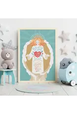 Be Still Prayer Space 11" x 14" White Frame Guardian Angel, Green