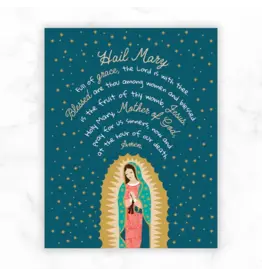 Be Still Prayer Space 11" x 14" White Frame Our Lady of Guadalupe with Hail Mary Prayer