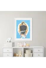 Be Still Prayer Space 11" x 14" White Frame St. Michael, Blue Prayer