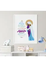 Be Still Prayer Space 11" x 14" White Frame Mary & Jesus with Hail Mary Prayer