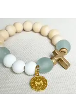 Be Still Prayer Space Light Blue Rosary Bracelet – Auspice Maria