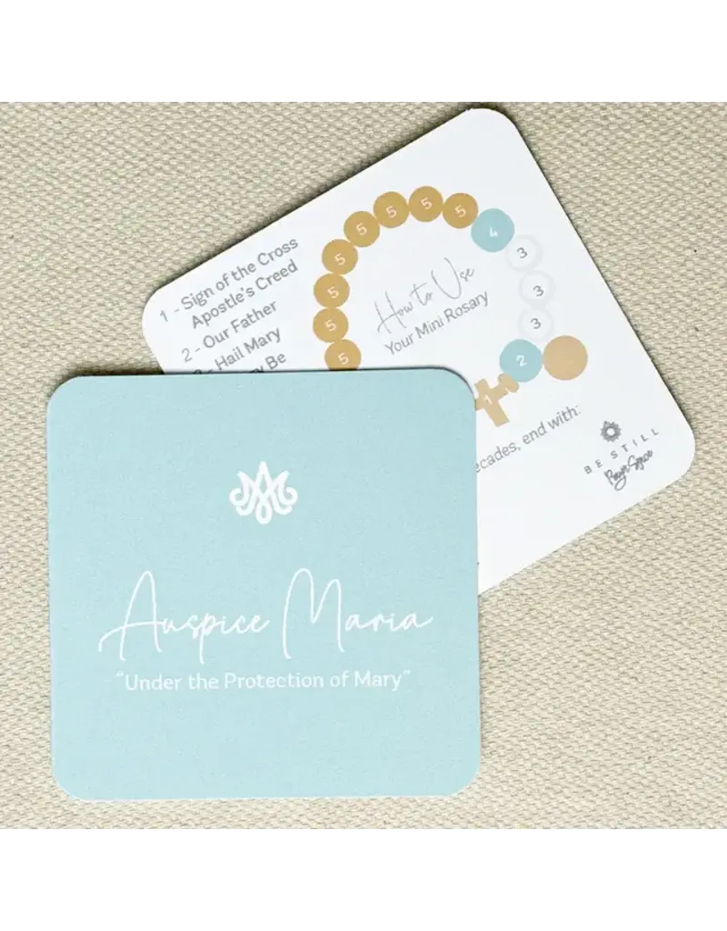 Be Still Prayer Space Light Blue Rosary Bracelet – Auspice Maria