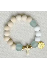 Be Still Prayer Space Light Blue Rosary Bracelet – Auspice Maria