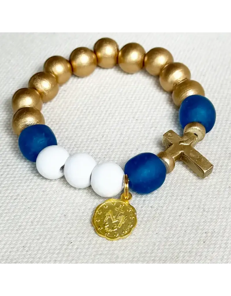 Be Still Prayer Space Blue Rosary Bracelet – Stella Maris
