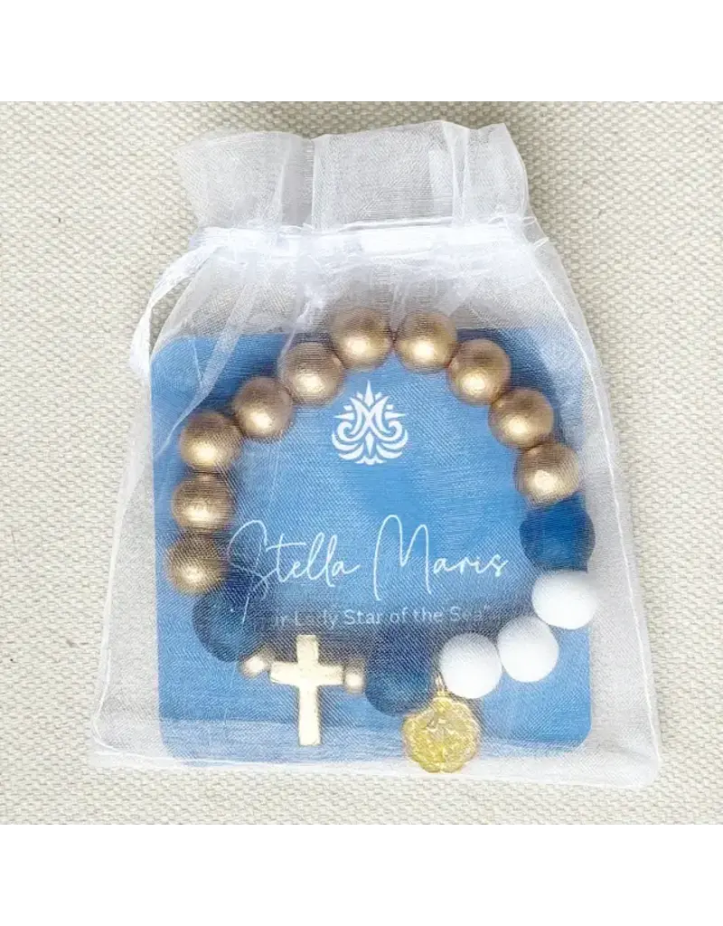Be Still Prayer Space Blue Rosary Bracelet – Stella Maris