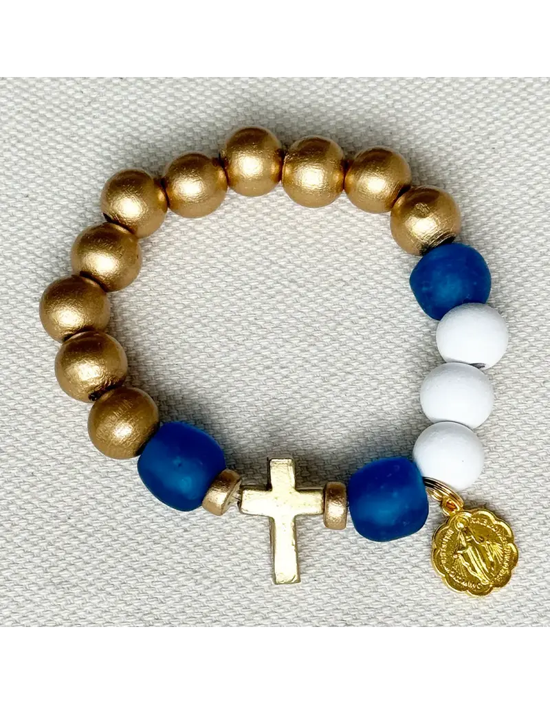Be Still Prayer Space Blue Rosary Bracelet – Stella Maris