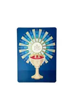 Be Still Prayer Space 9.5" x 12" Gold Framed Holy Eucharist, Blue with Gold Accents
