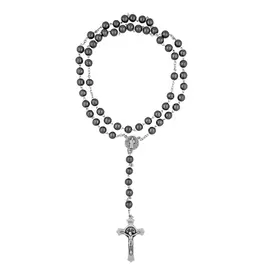 St. Benedict Rosary with Genuine Hematite Beads