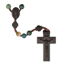 Sine Cera Rosary Five Decade Multicolor Onyx/Jujube Wood 6mm