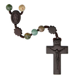 Sine Cera Rosary Five Decade Multicolor Onyx/Jujube Wood 8mm