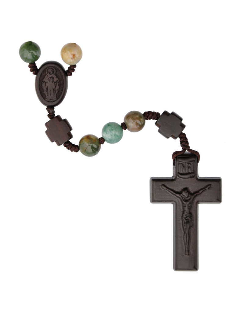 Sine Cera Rosary Five Decade Multicolor Onyx/Jujube Wood 8mm