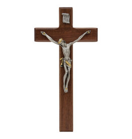 Sine Cera 7″ Walnut Wall Crucifix