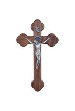 Sine Cera 8″ Walnut St. Benedict Wall Crucifix