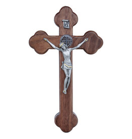 Sine Cera 8″ Walnut St. Benedict Wall Crucifix