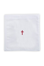 Christian Brands Chalice Pall, 100% linen, 7" x 7", with red cross