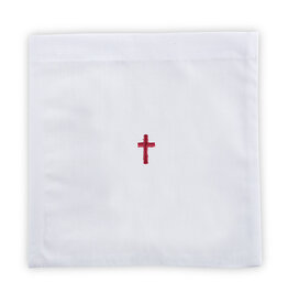 Christian Brands Chalice Pall, 100% linen, 7" x 7", with red cross