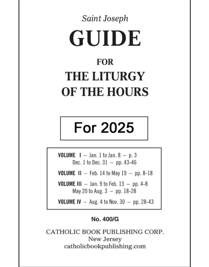 Catholic Book Publishing Corp Saint Joseph Guide For Christian Prayer: The Liturgy Of The Hours (2025) 400/G for 4 volume