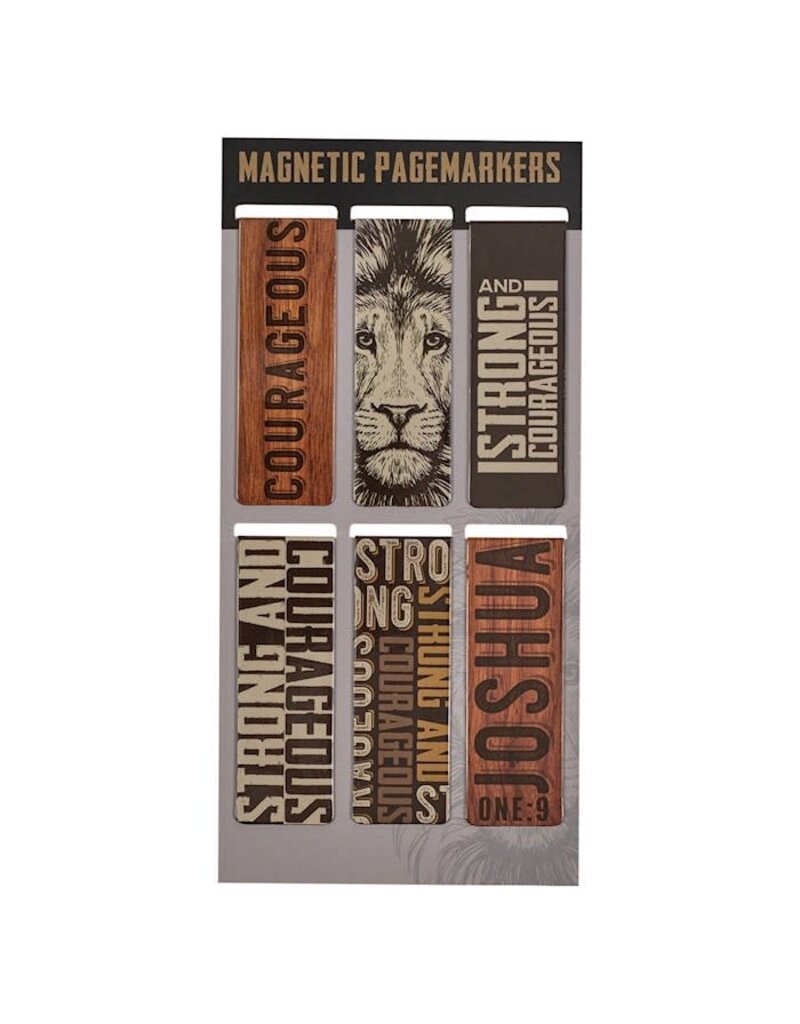 Christian Art Gifts (Set Of 6) Magnetic Pagemarker Set - Be Strong and Courageous