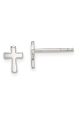 Sterling Silver Polished Latin Cross Post Earrings