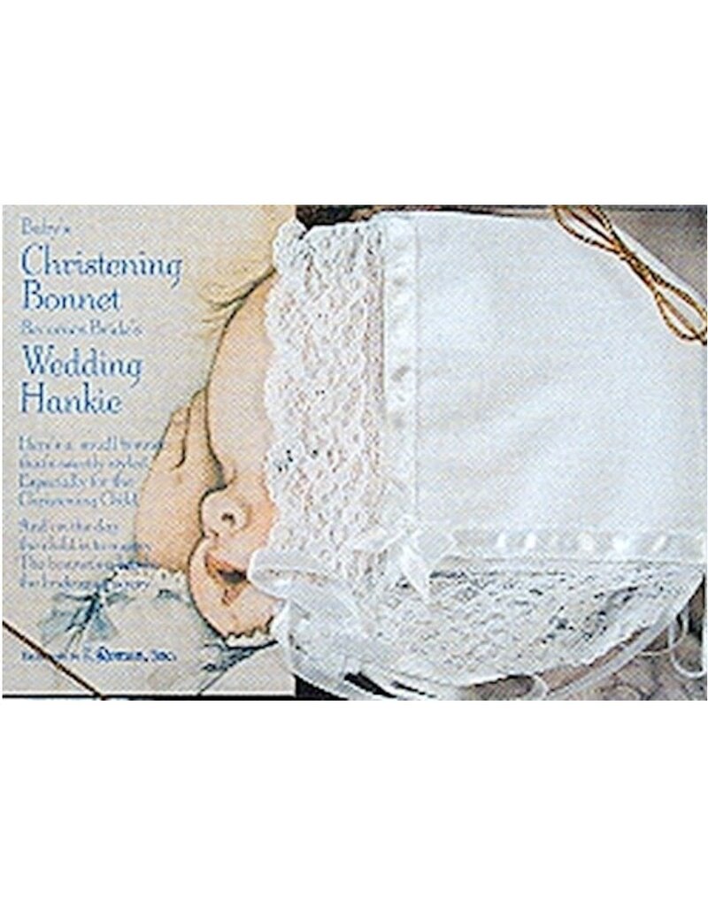 Roman, Inc Deluxe Christening Bonnet/Hanky for Wedding
