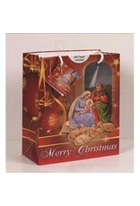 Lumen Mundi Medium Red Christmas Nativity Gift Bag with Tissue