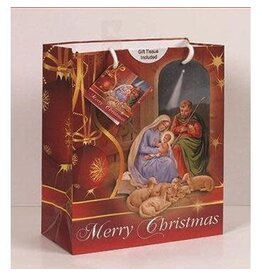 Lumen Mundi Medium Red Christmas Nativity Gift Bag with Tissue