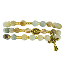 McVan 6mm Guadalupe Twistable Amonzite Rosary Bracelet