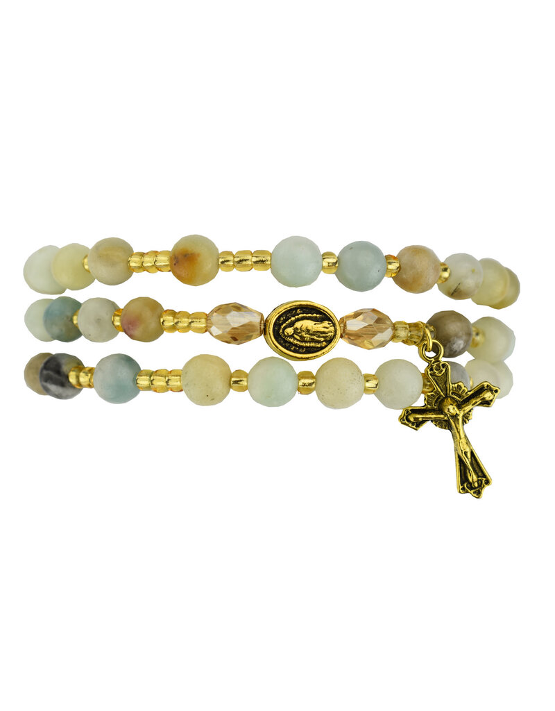 McVan 6mm Guadalupe Twistable Amonzite Rosary Bracelet