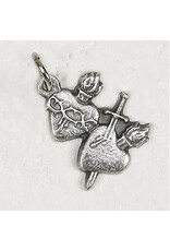 Lumen Mundi Sacred and Immaculate Twin Hearts Silhouette Medal