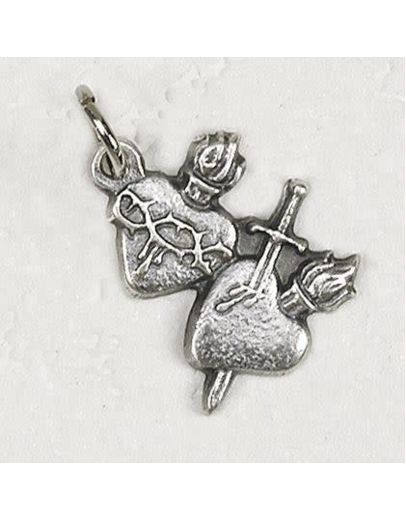 Lumen Mundi Sacred and Immaculate Twin Hearts Silhouette Medal