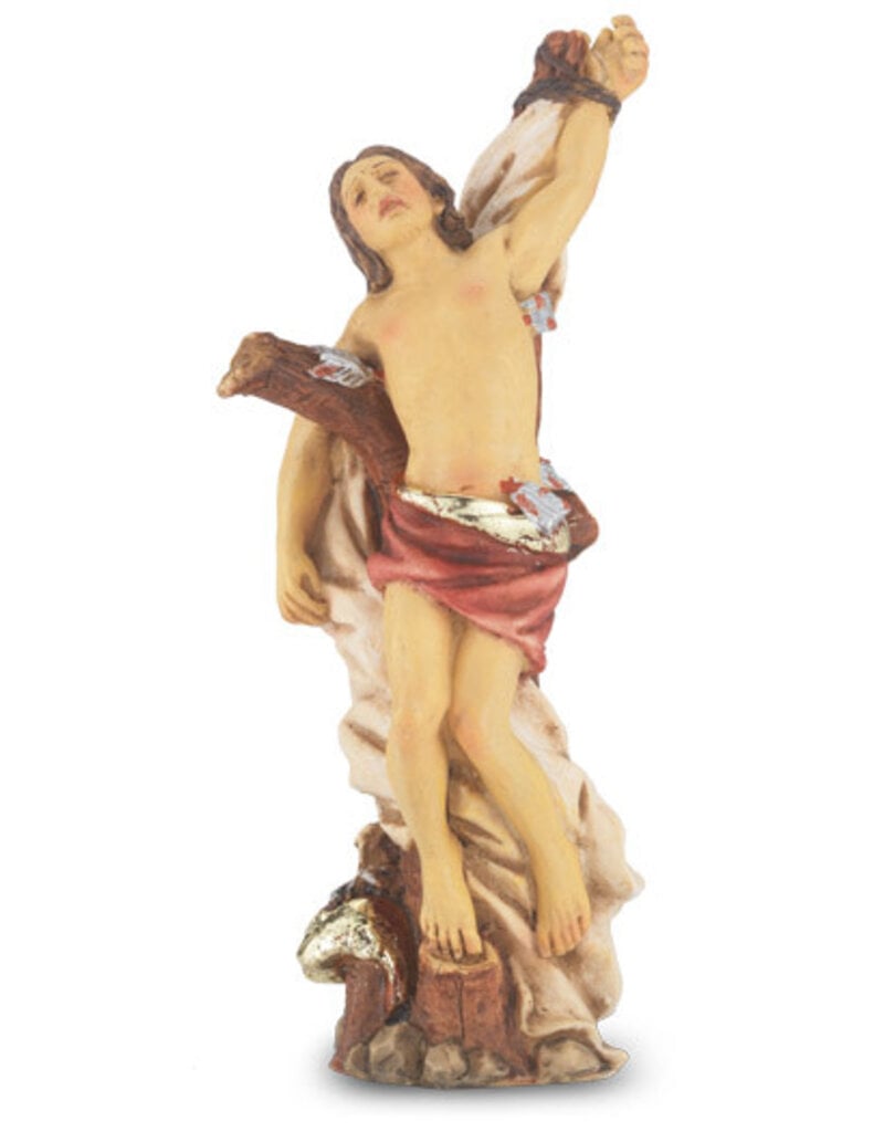 WJ Hirten 4" Statue with Prayer Card St. Sebastian